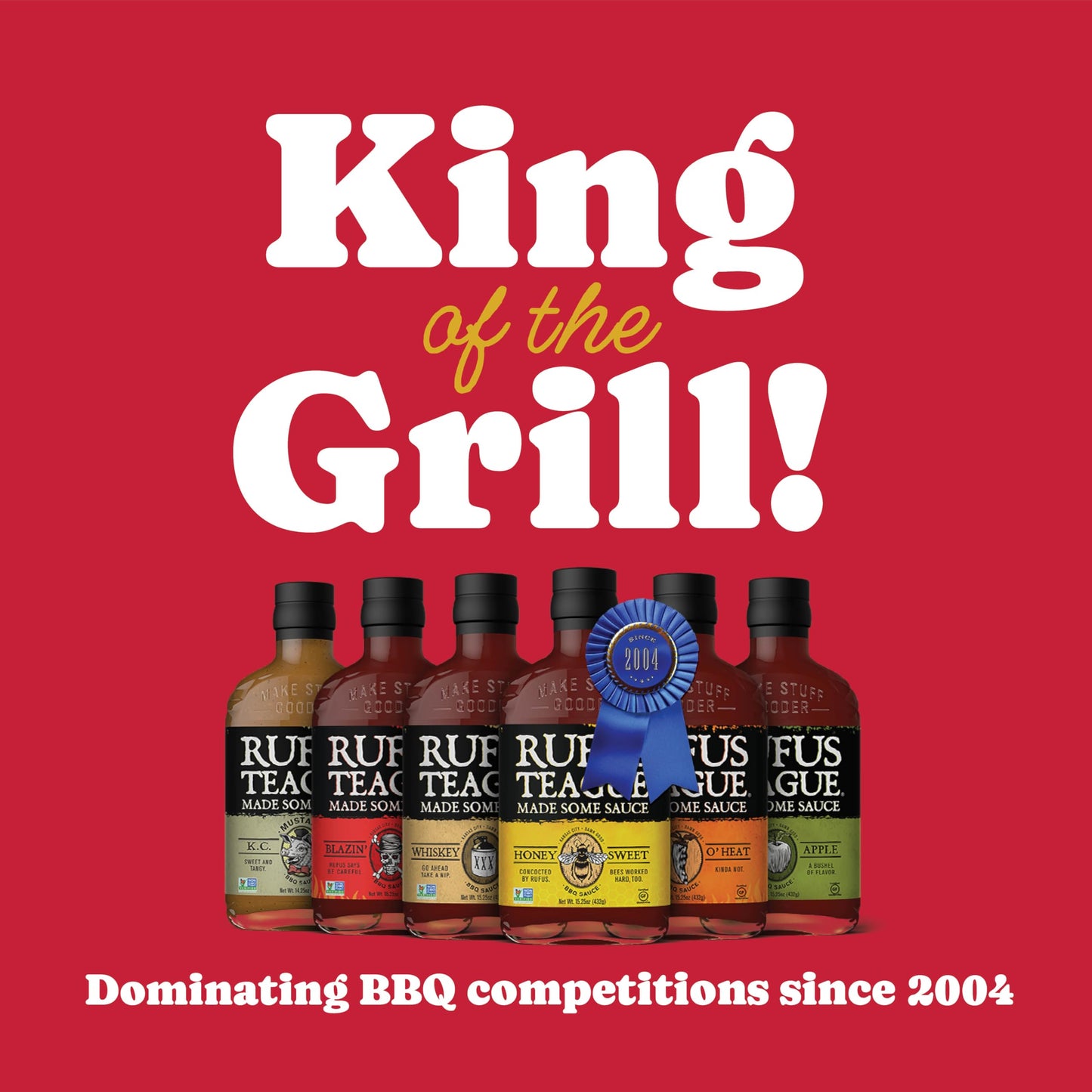 Rufus Teague Smoky Apple BBQ Sauce - Premium Barbecue Sauce - 15.25 oz Bottles - 2 Pack