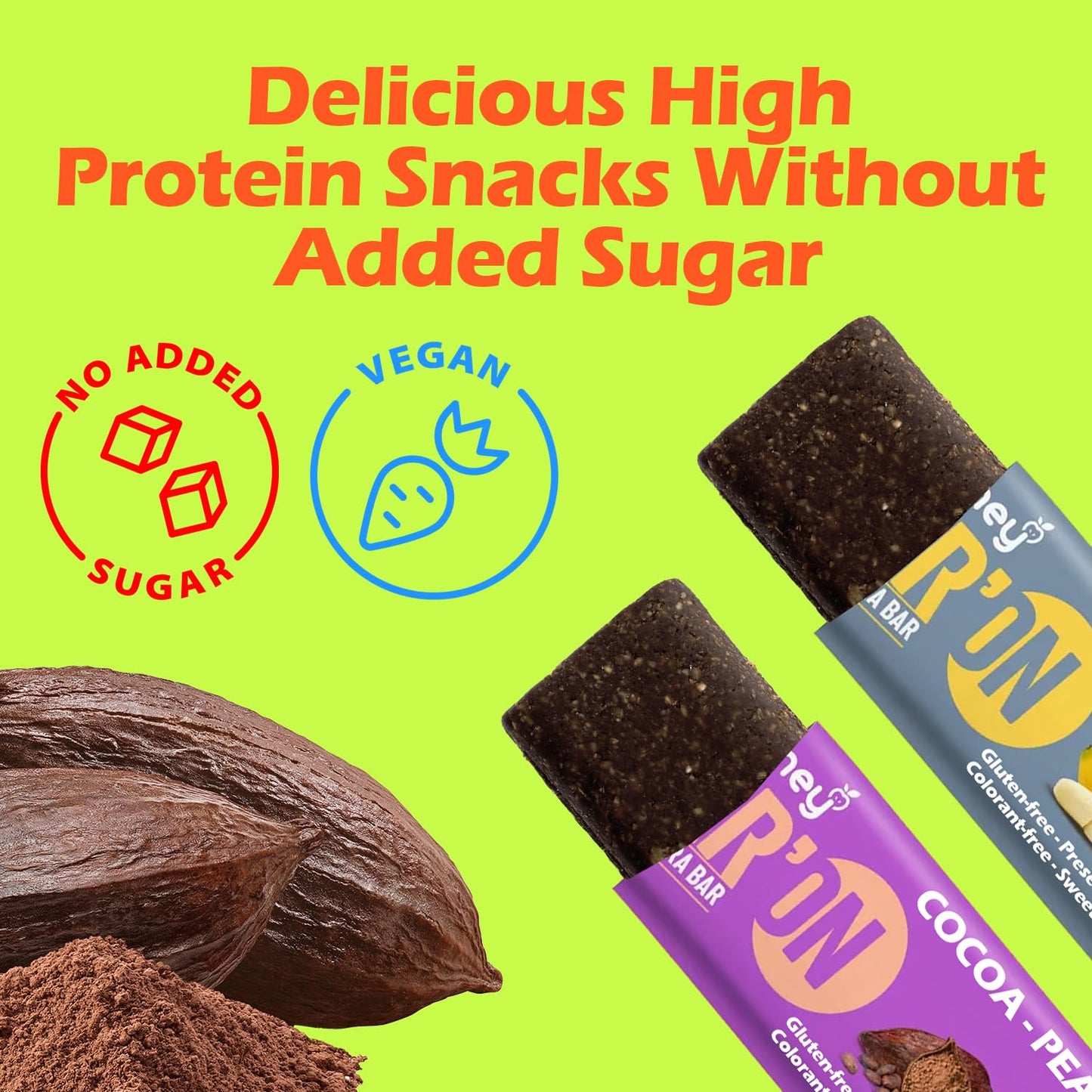 Ceres Gourmet Protein Bars - Vegan, Gluten-Free, High Protein, Low Sugar, 12-Pack, Banana-Peanut & Cocoa-Peanut Flavors