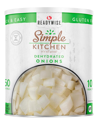 Simple Kitchen Dehydrated Chopped Onions - 250 Servings for Family Meal Prep, Gluten Free & Freeze Dried Survival Just Add Water