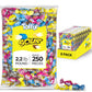 TOFFIX Sour Chews Candy, Center-Filled, 250 Pieces, Strawberry, Blueberry, Lemon & Cola, 2.2 Pound Pack of 8