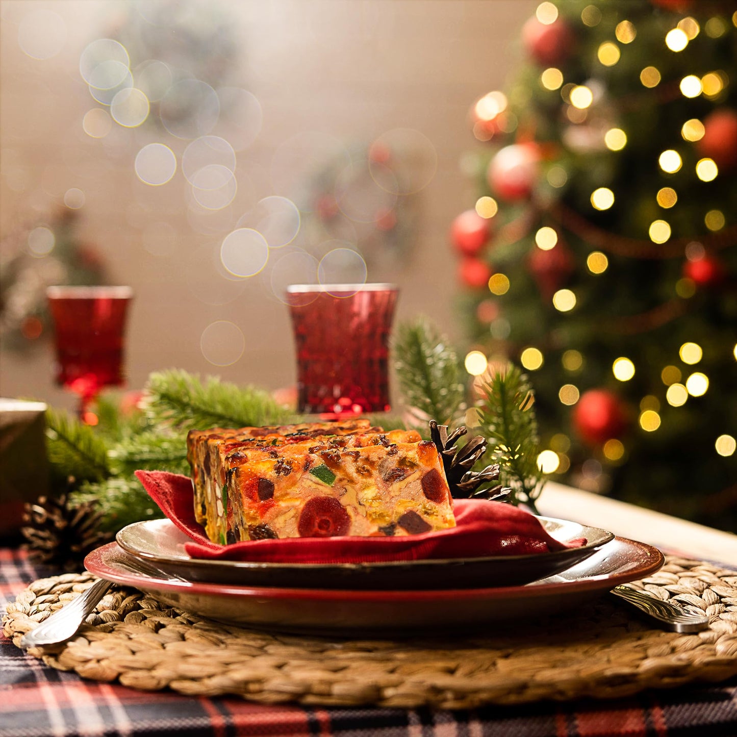 Old Fashion Claxton Fruit Cake 3-1 Lb. Dark Recipe Loaves - Individually Wrapped For Freshness in our Signature Red-White Carton