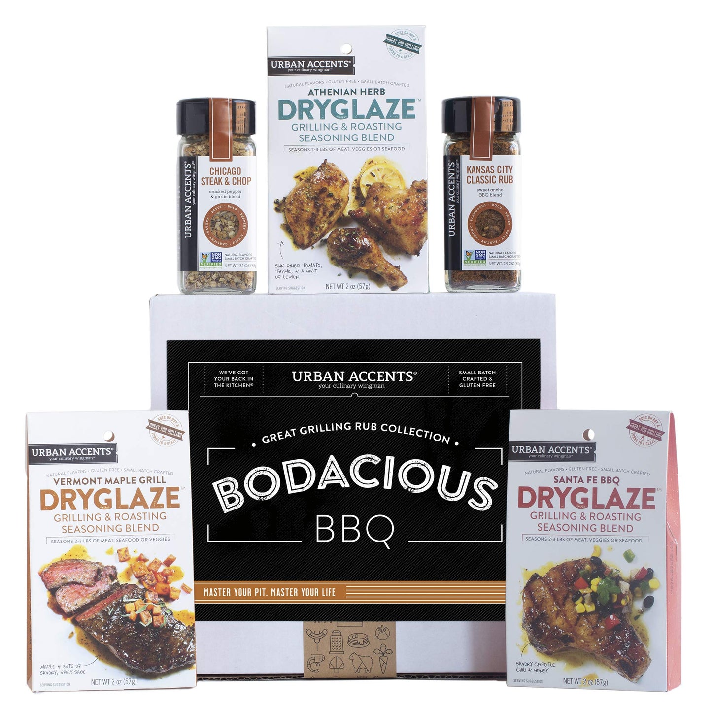 Urban Accents BBQ Grilling Spices Set - 5 Piece Dryglaze Rubs Gift Set, Model SUVELAM