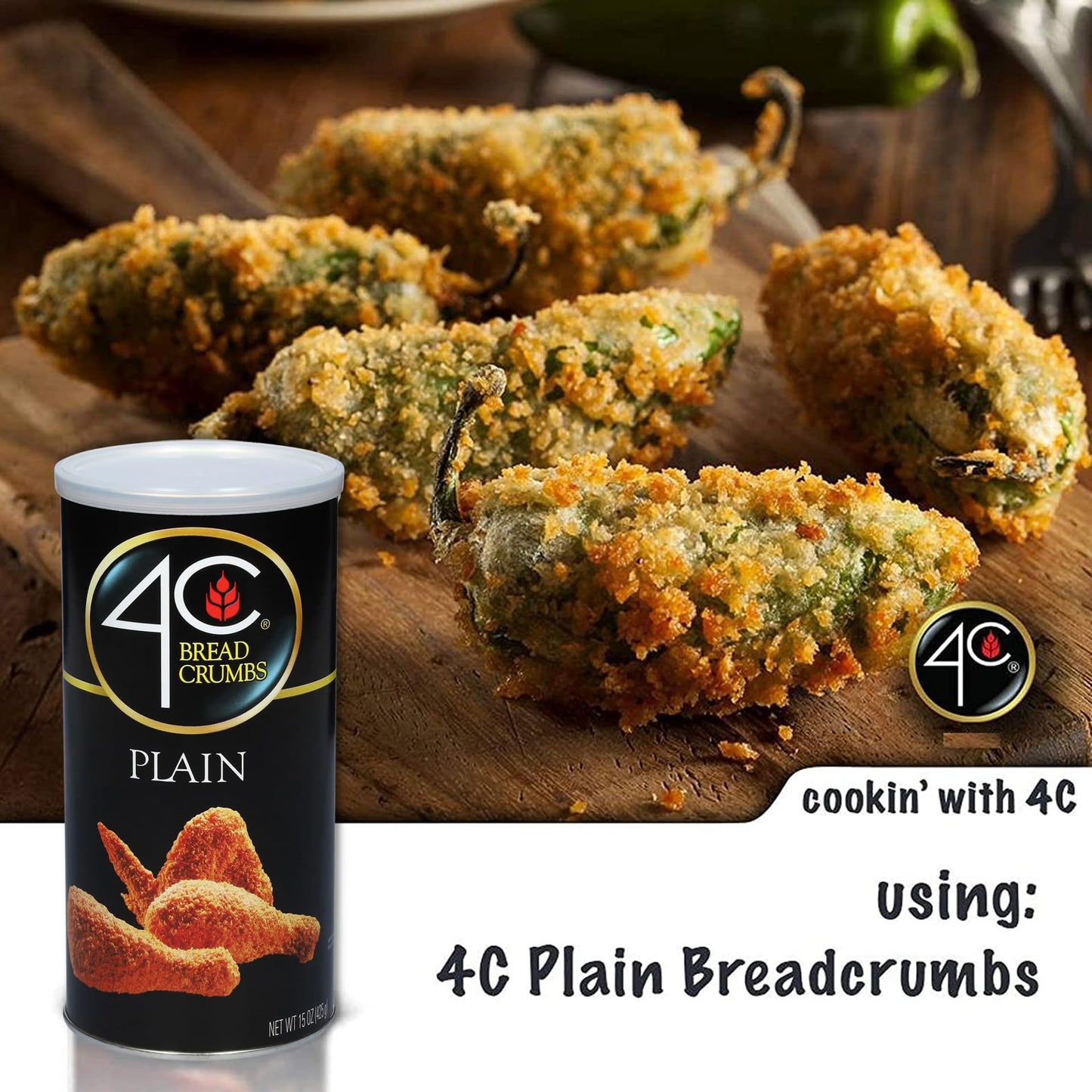 4C Premium Bread Crumbs, Plain 5 Pack, Regular & Gluten Free, Flavorful Crispy Crunchy, Value Pack