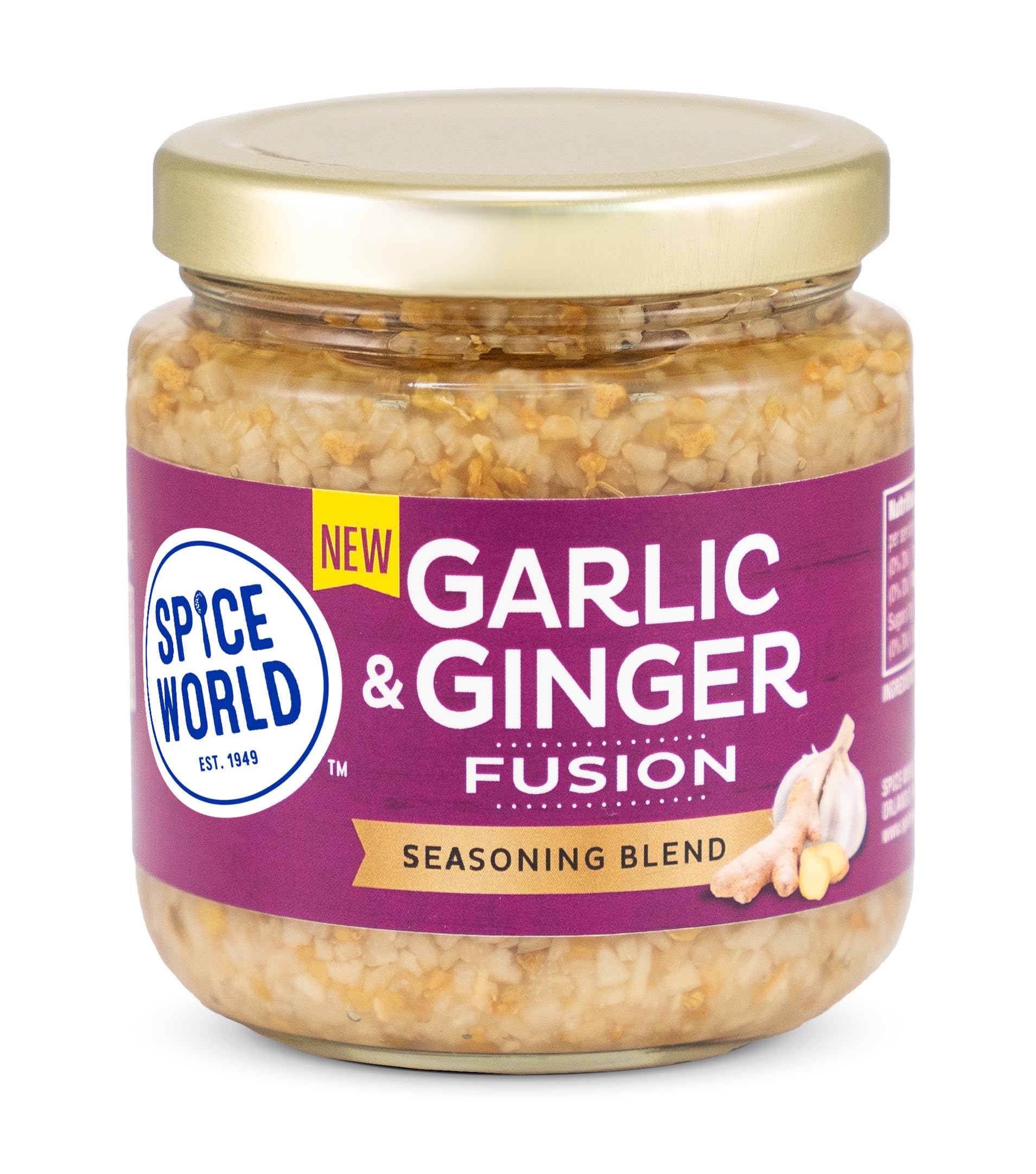 Spice World Garlic Ginger Fusion Seasoning Blend - Ready-to-Use Seasonings for Cooking - 8oz Garlic Ginger Blend Adds Savory Fla