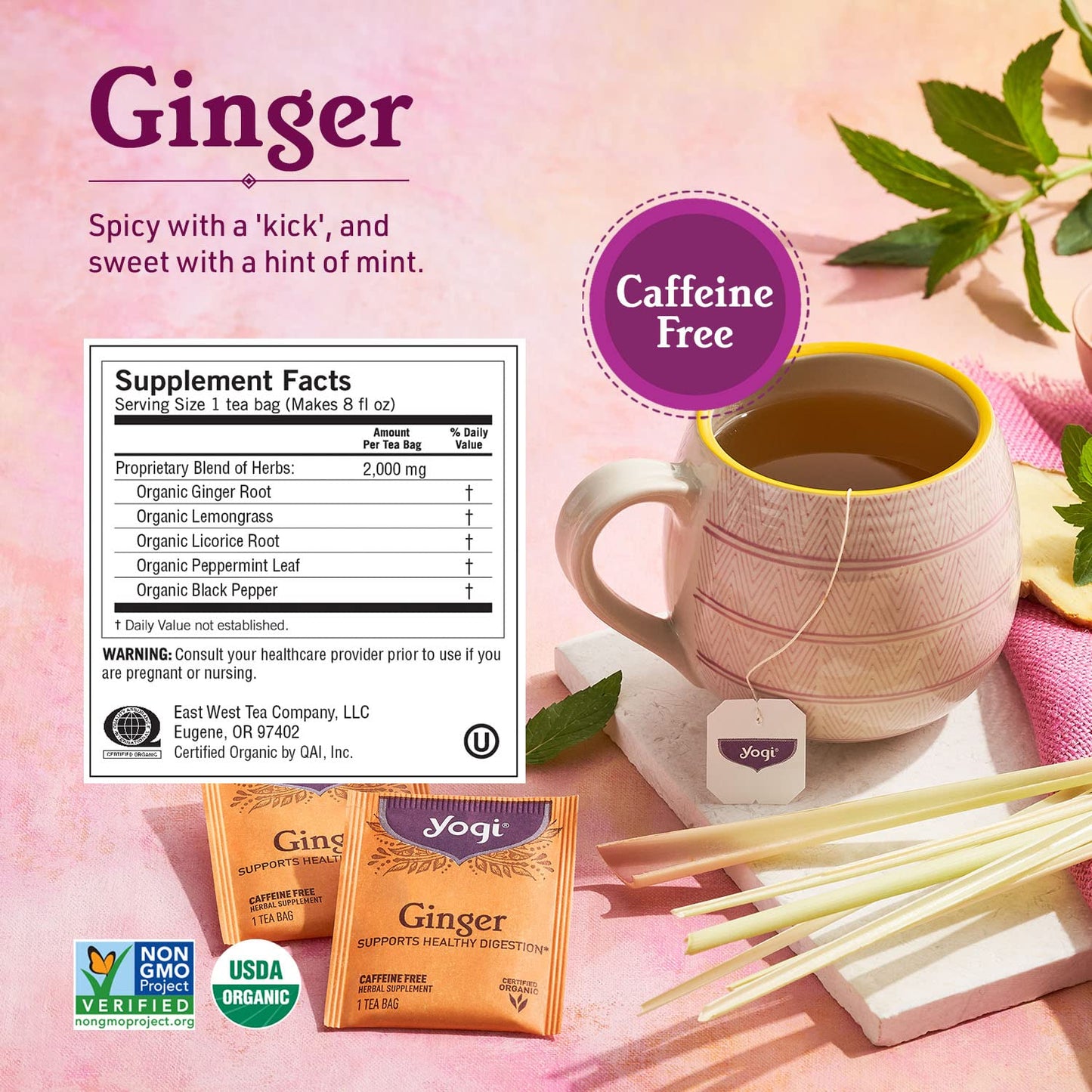 Yogi Tea Ginger Variety Sampler - 16 Bags Per Pack (3 Packs) - Caffeine-Free, Organic Nausea Relief Teas – Supports Digestion - Includes Ginger, Mango & Lemon Flavors