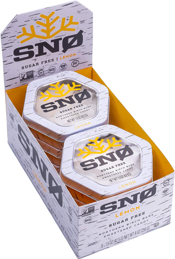 Lemon Xylitol Candy Chips (6-Pack) - Sn 1.5Oz Tins - Handcrafted W/Only 2 Ingredients | Diabetic-Friendly, Non-Gmo, Vegan, Keto,