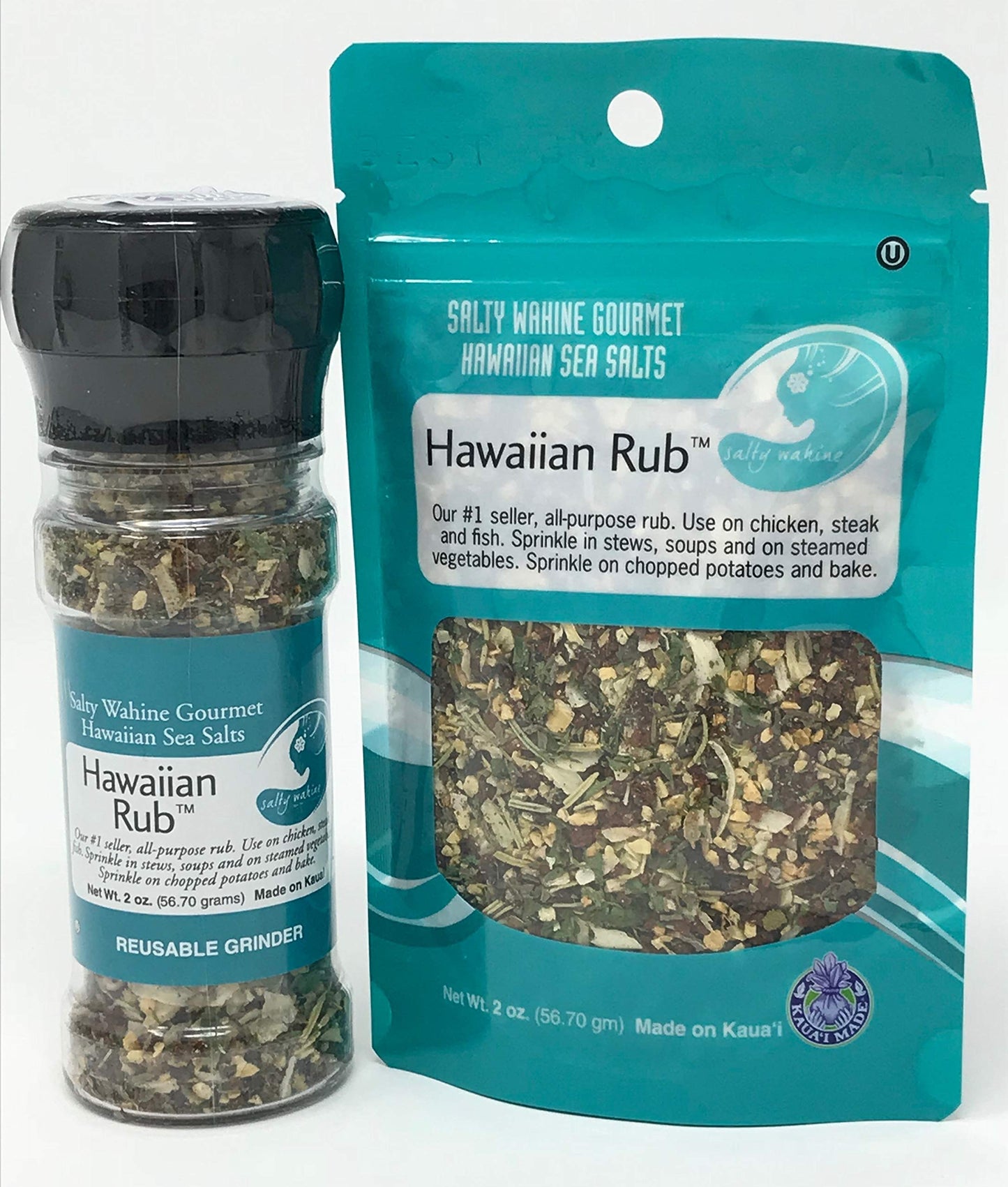 Salty Wahine Gourmet Hawaiian Sea Salts Rub, 2 Ounce, Ideal for Cooking and Seasoning