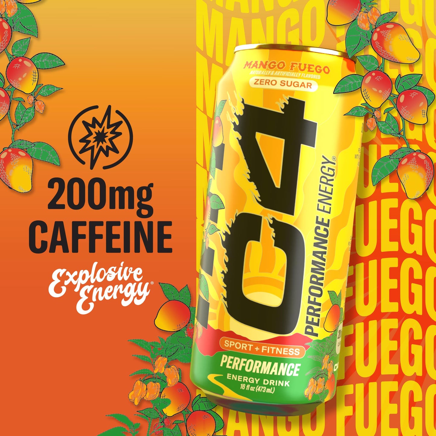 C4 Performance Energy Drink - Mango Fuego