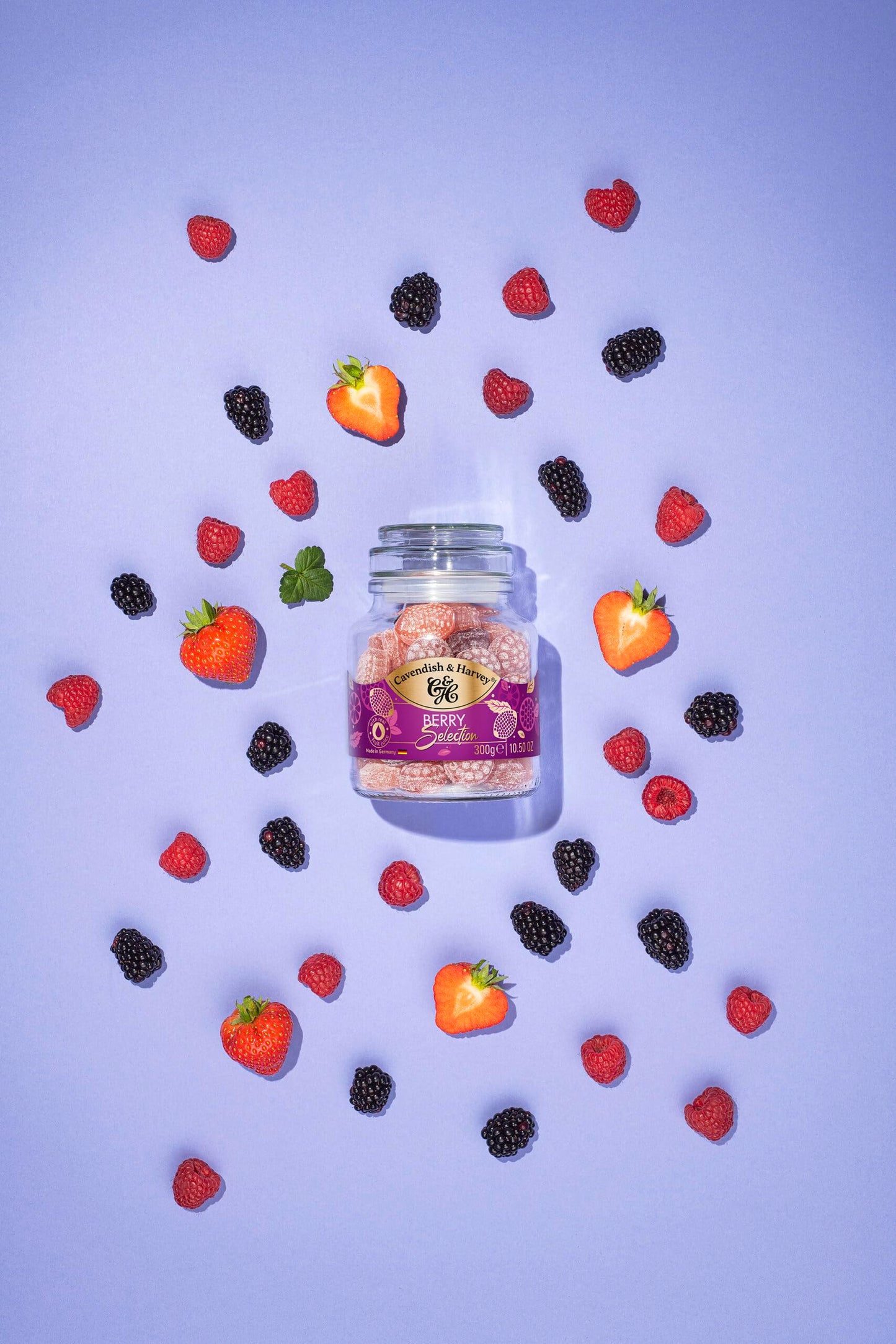 Cavendish & Harvey Mixed Berry Hard Candy Drops, 10.5 Ounce Jar, Red, Model 572014 - 001
