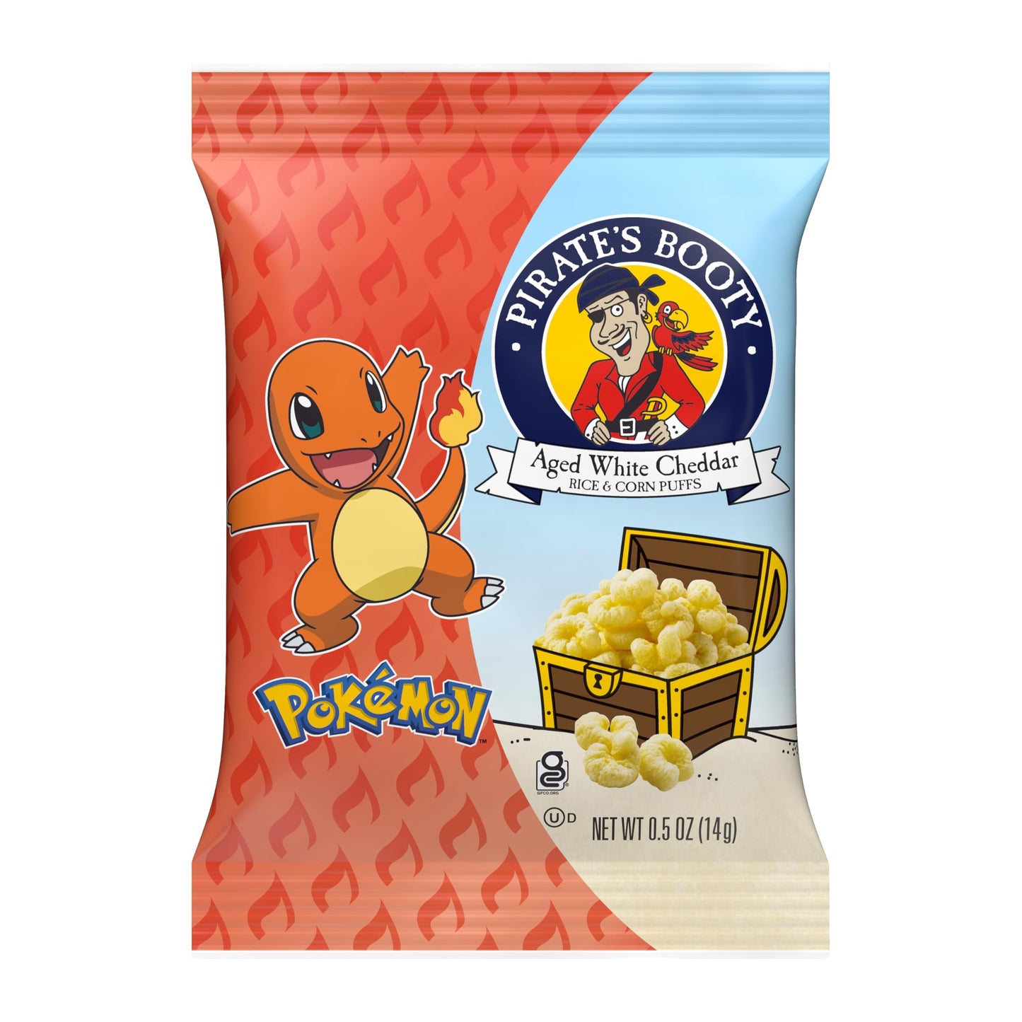 Pirates Booty Pok  mon Multipack, Aged White Cheddar Cheese Puffs, Gluten-Free, Kids Snacks, 0.5oz (18ct)