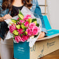 Benchmark Bouquets, Pink Roses & Lilies, Glass Vase Included, Gift Fresh Flowers for Birthday, Anniversary, Get Well, Sympathy,