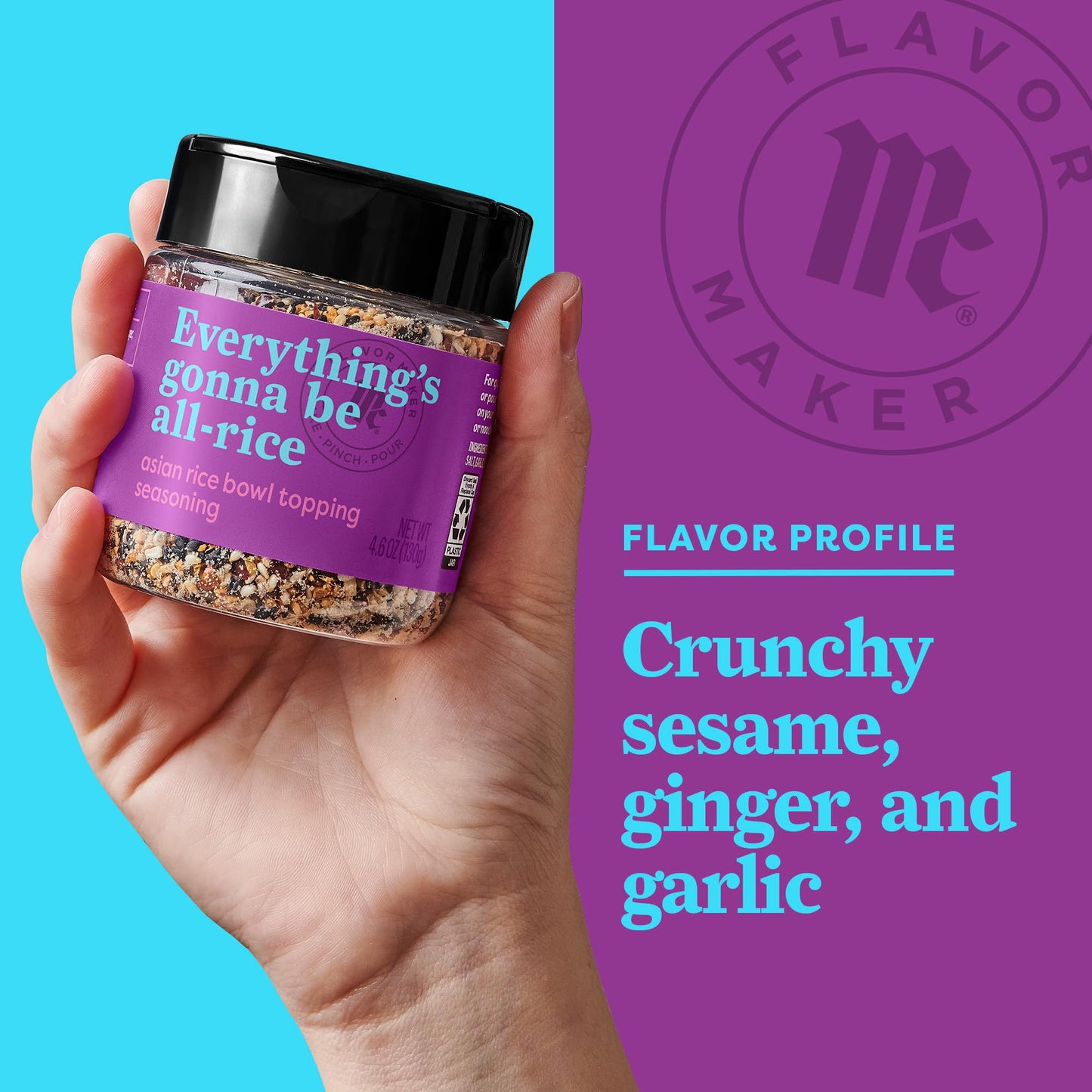 McCormick Asian Rice Bowl Topping Seasoning, Flavor Maker, 4.6 oz