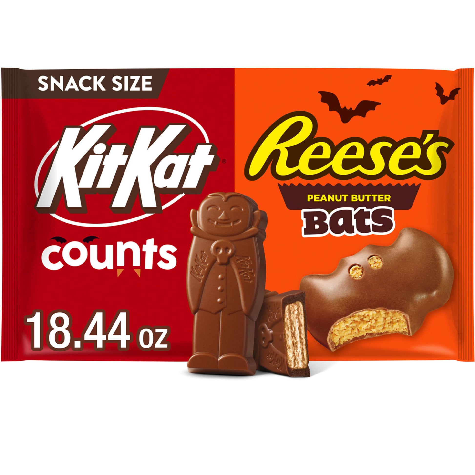 KIT KAT and REESES Assorted Milk Chocolate Snack Size  Halloween Candy Bag  18.44 oz (30 Pieces)