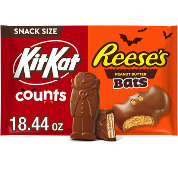 KIT KAT and REESES Assorted Milk Chocolate Snack Size  Halloween Candy Bag  18.44 oz (30 Pieces)