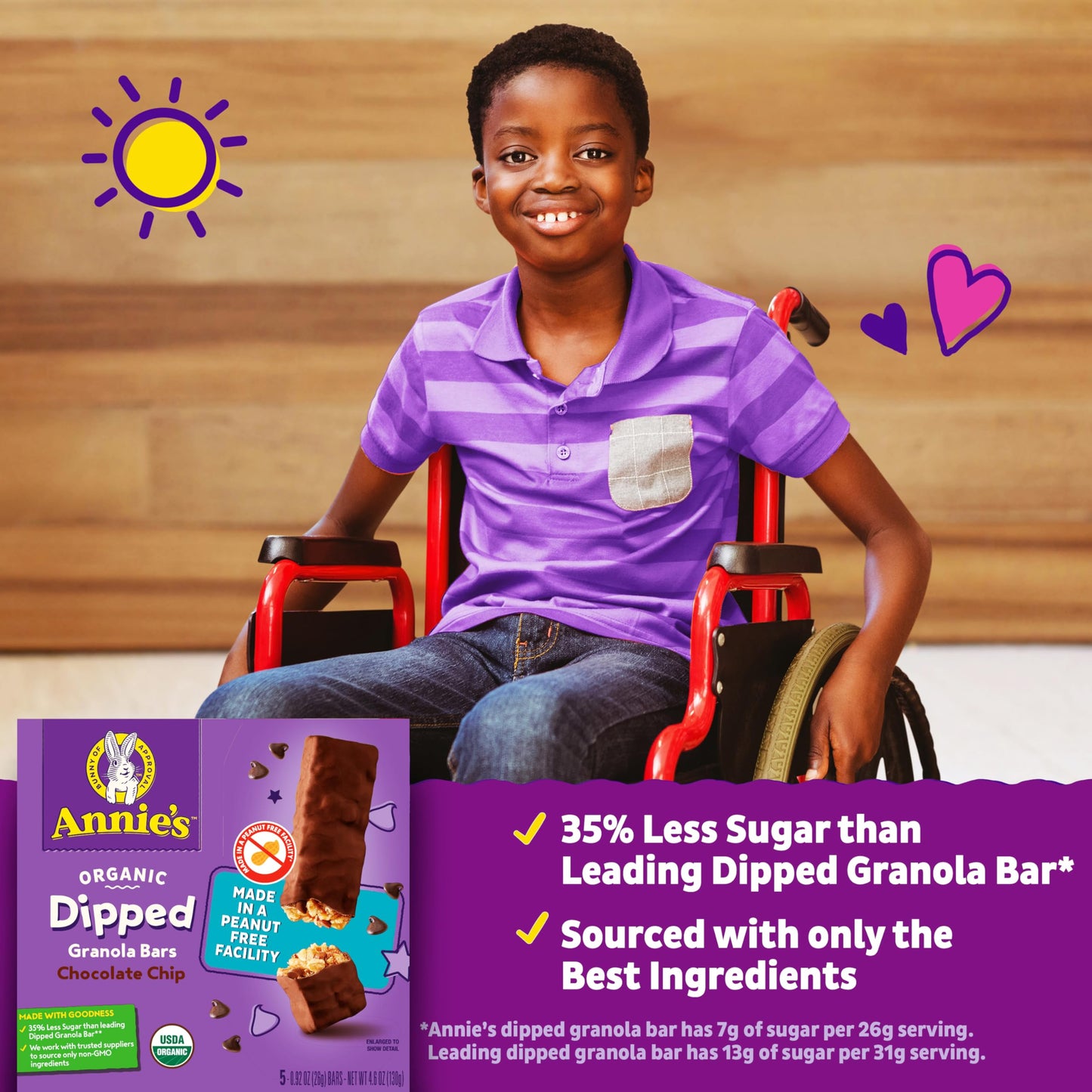 Annie's Chewy Chocolate Chip Granola Bars, Chocolate Dipped, 5 Count - Delicious Snack Bars, Perfect for On-the-Go Energy