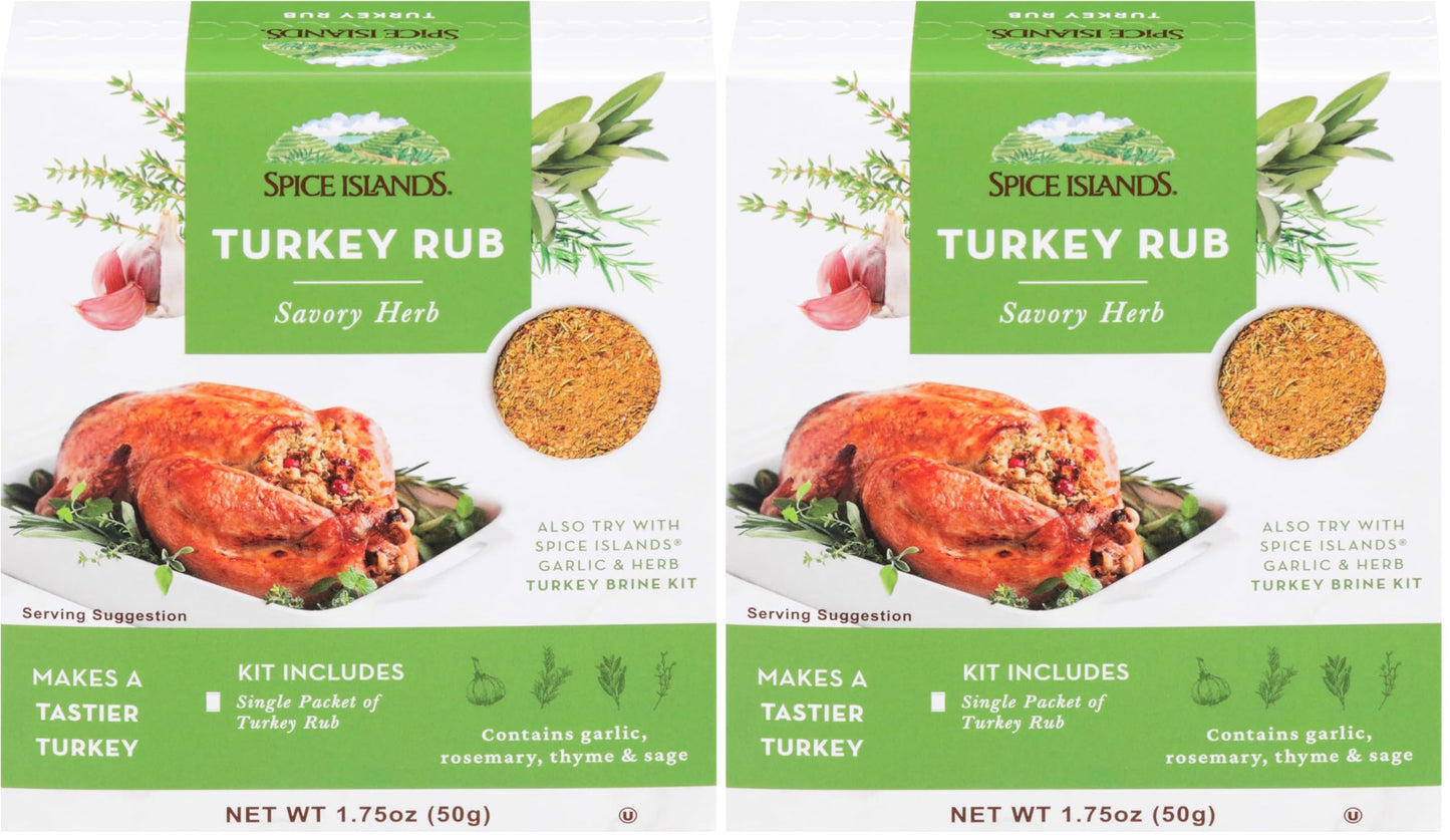Spice Islands Savory Herb Turkey Rub, 1.75 Ounce (Pack of 2)