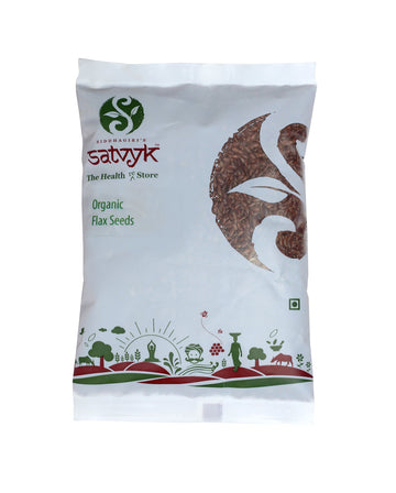 S Siddhagiris SATVYK THE HEALTH re STORE Organic Flax Seeds (100gm) - Raw Flaxseeds | Fiber Rich | Ideal for Hair Growth | Premi