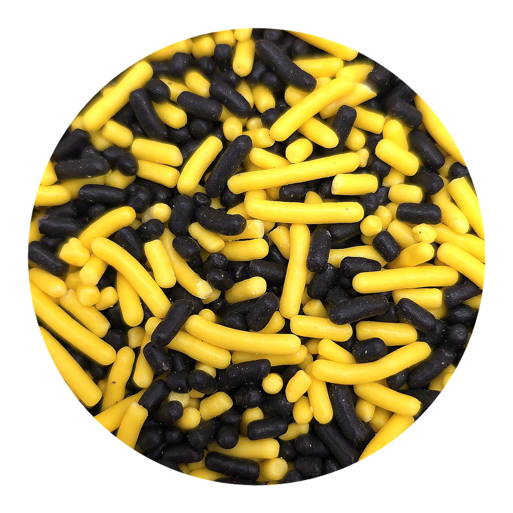 NCS Black and Yellow Edible Jimmies Sprinkles, 8 ounces