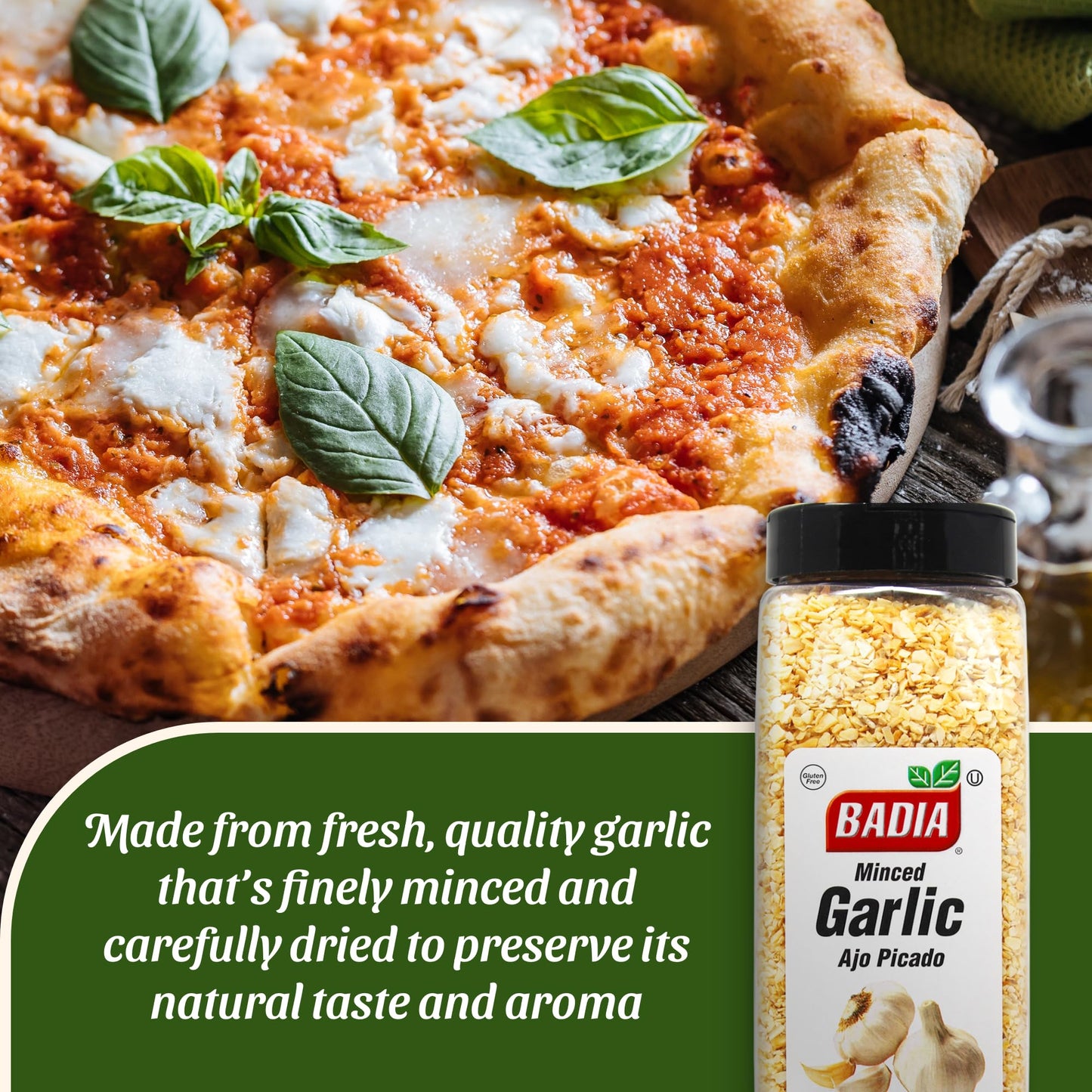 Badia Garlic Minced - All-Natural, Non-GMO Dehydrated Garlic Seasoning, 1.5 Pound