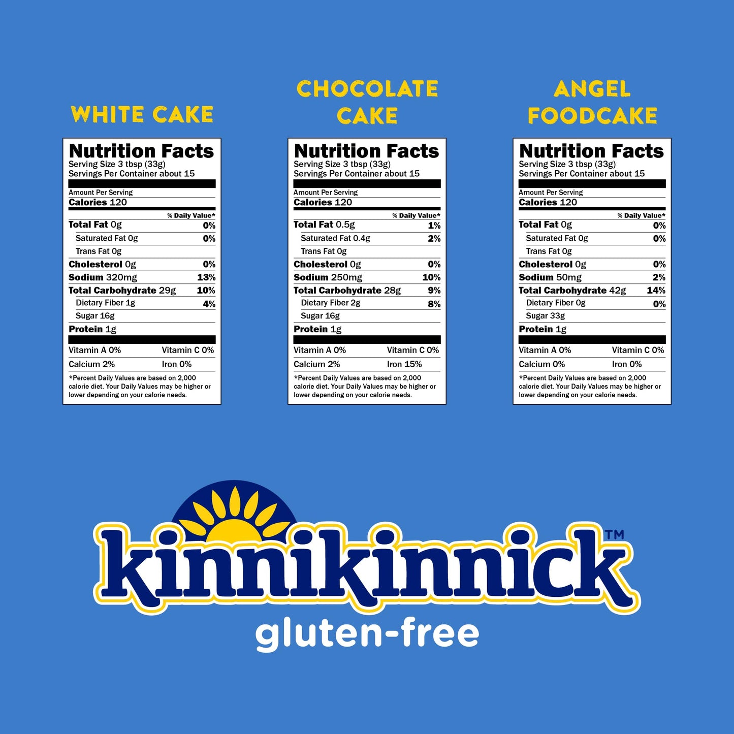 Kinnikinnick Cake Mix Variety Pack - Gluten Free, Allergy Friendly - 3 Pack, 1 of Each