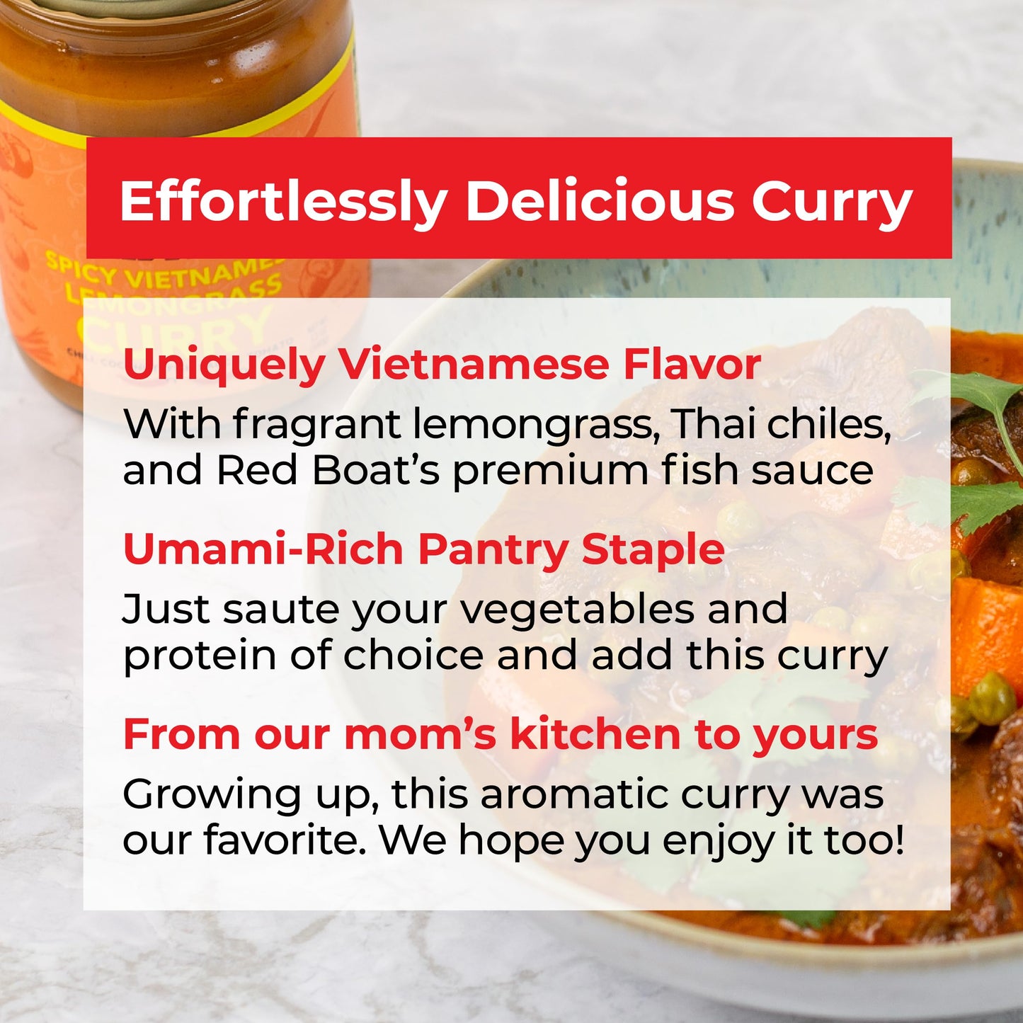 Red Boat Fish Sauce Spicy Lemongrass Curry | 12 oz | Simple Ingredients, Ready in 20 min