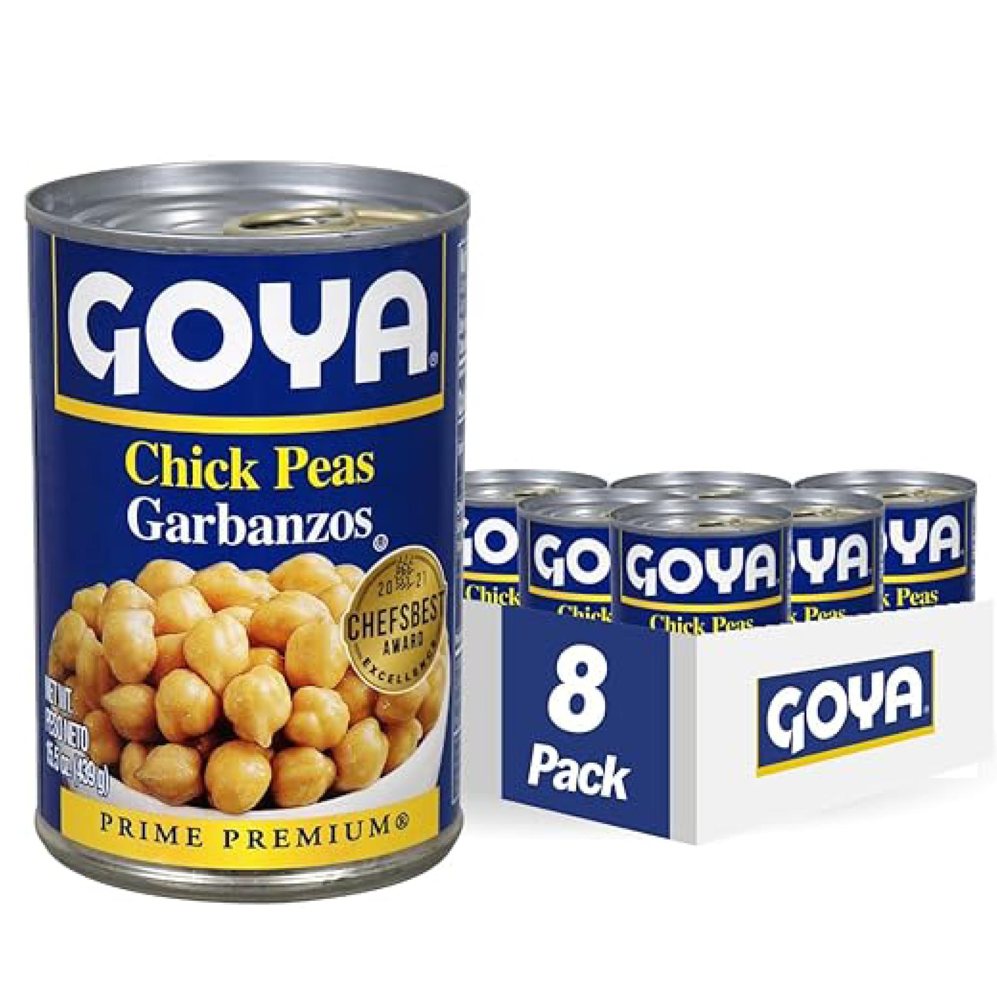 Goya Foods Chick Peas, Garbanzo Beans, 15.5 Ounce (Pack Of 8)