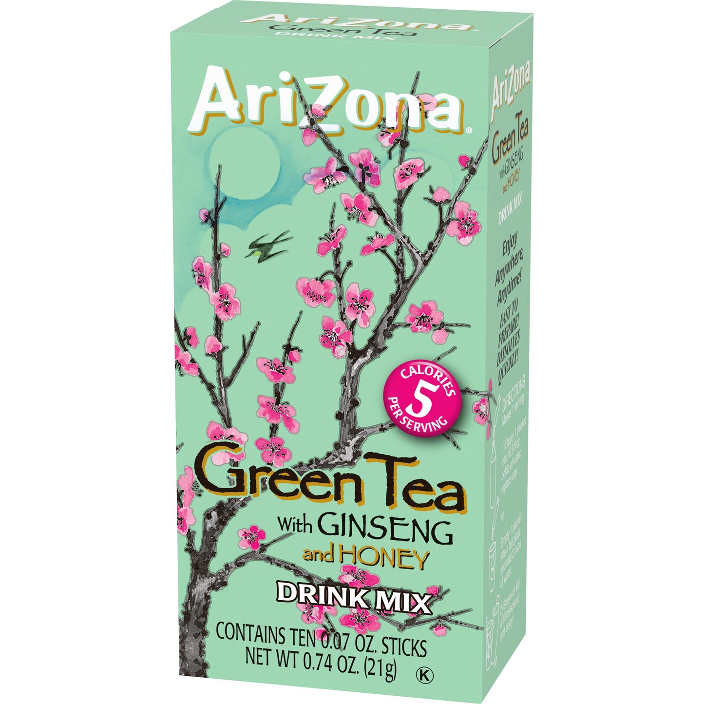 Arizona Green Tea With Ginseng And Honey Naturally Flavored Powdered Drink Mix, 10 Ct On-The-Go Packets