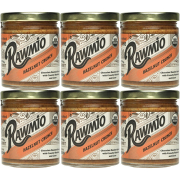 Rawmio Organic Hazelnut Crunch Spread, 6 oz. Pack of 6, 6 Serving per Jar - Raw, Organic, Vegan, Gluten-Free
