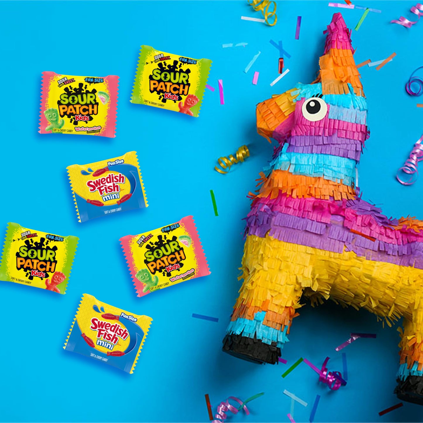 SOUR PATCH KIDS and SWEDISH FISH Mini Soft & Chewy Candy Variety Pack  Bulk Candy  80 Treat-Size Snack Packs