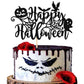 1 Pcs Happy Halloween Cake Topper Black Glitter Spider Web Pumpkin Bat Ghost Halloween Cake Pick Halloween Cake Decoration For H