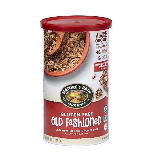 Nature'S Path Organic Gluten Free Oats, Old Fashioned Oats, 18 Oz Canister (Pack Of 6)