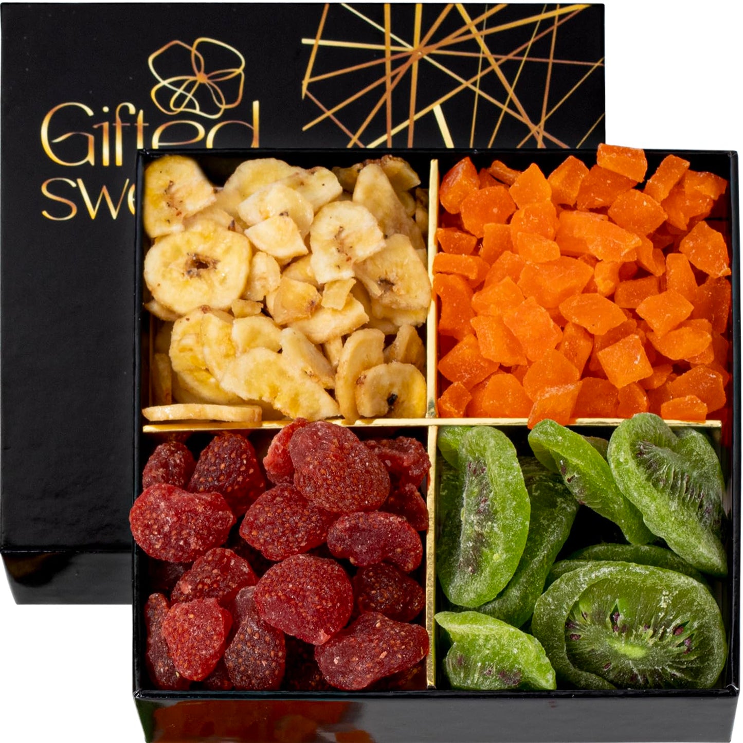 Dried Fruit Gift Basket - 4 Variety Box - Healthy Gourmet Dried Fruit Gift Tray - Birthday Gourmet Gift - House Warming Food Gif