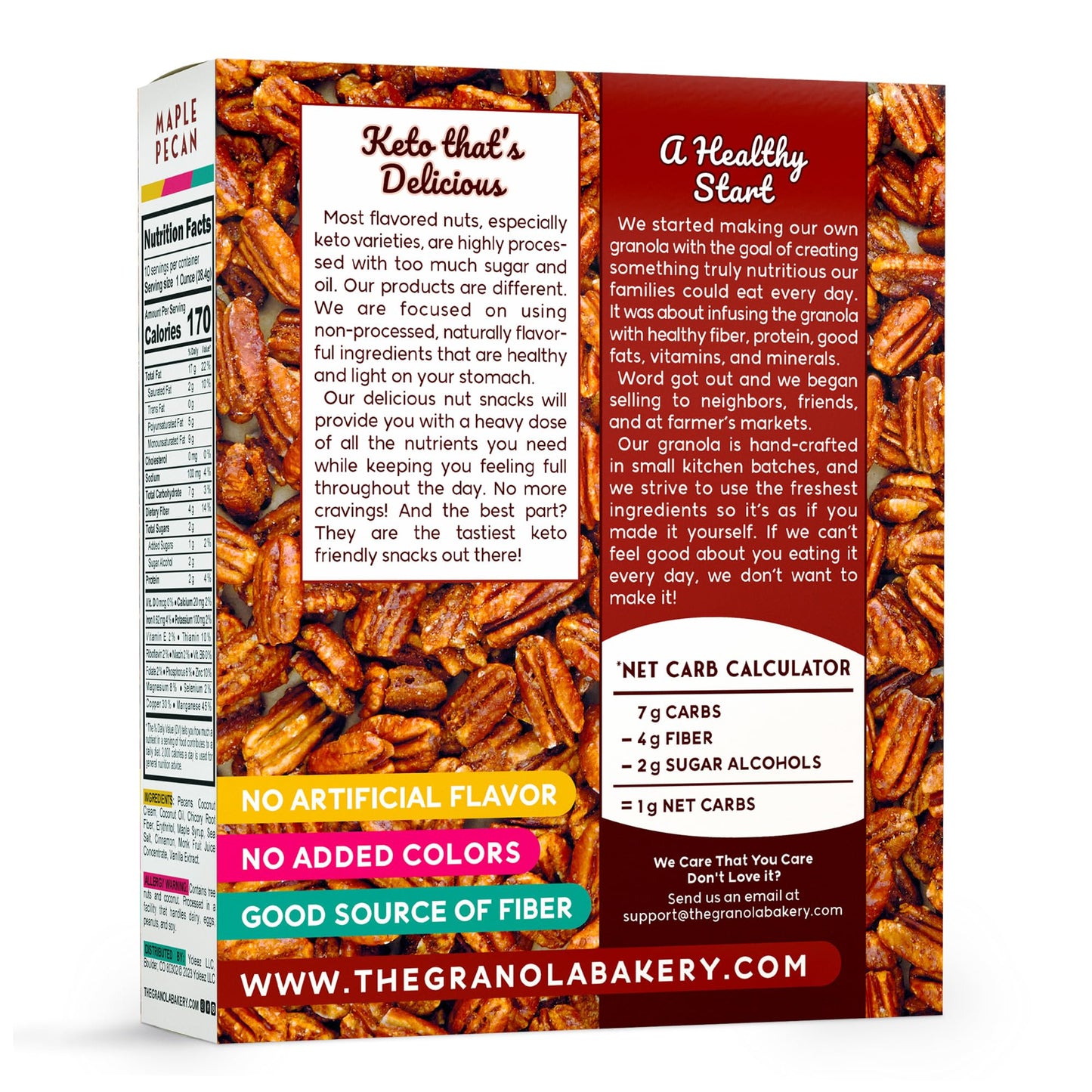 THE GRANOLA BAKERY Maple Pecans Keto Snack, Gluten Free, 1g Net Carb, 10 Ounce Pack