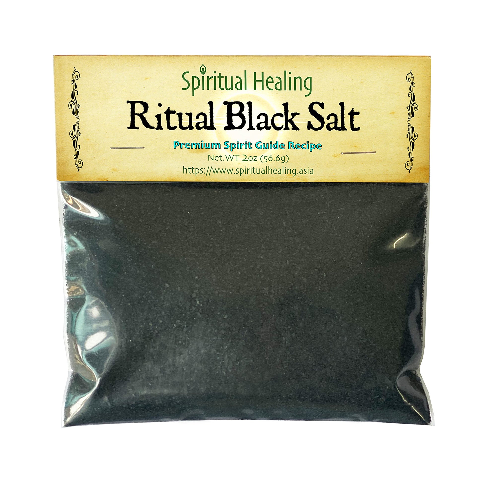 SPIRITUAL HEALING Black Salt for Wiccan Protection Rituals - Handcrafted with Herbs - 2 Oz