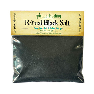 SPIRITUAL HEALING Black Salt for Wiccan Protection Rituals - Handcrafted with Herbs - 2 Oz