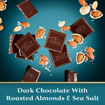 Ghirardelli Intense Dark Chocolate Squares, Sea Salt Almond, 4.12 Oz Bag, Pack of 6