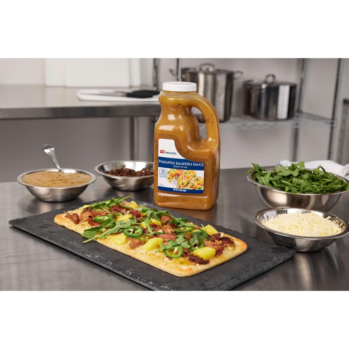 Minors Vegan Pineapple Jalapeno, Cooking Sauce and Marinade, Great on Chicken, Seafood and Flatbreads 5 lb Jug