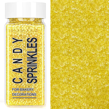 Yellow Sanding Sugar Sprinkles, 4.6 oz Edible Sparkling Sugar Crystals for Baking Topping, Cupcakes, Cookies, Ice Cream & Cake D