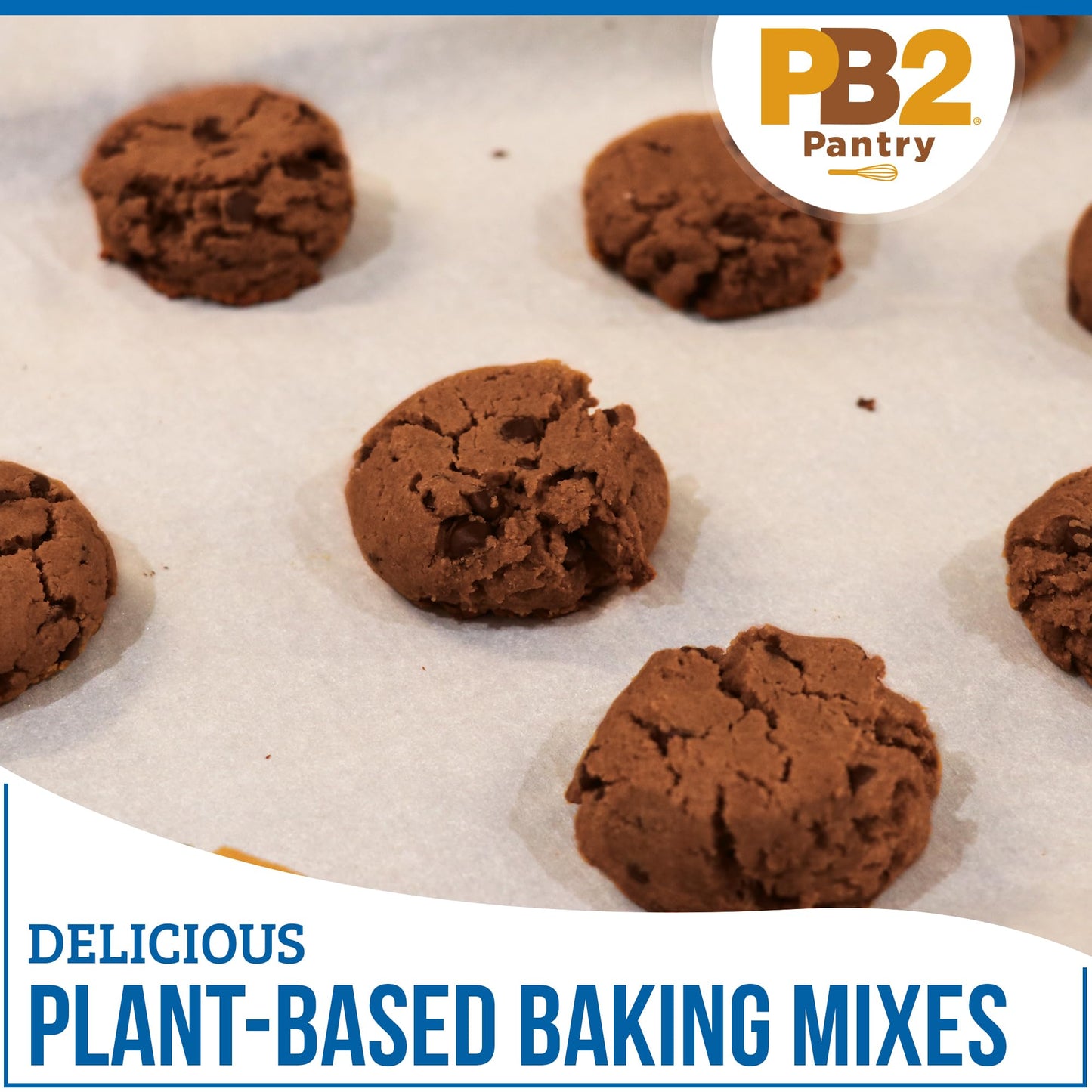 Pb2 Pantry Double Chocolate Chip Cookie Mix - 16Oz Jar | Certified Vegan, Gluten Free, Non-Gmo, 4G Plant Protein Per Cookie