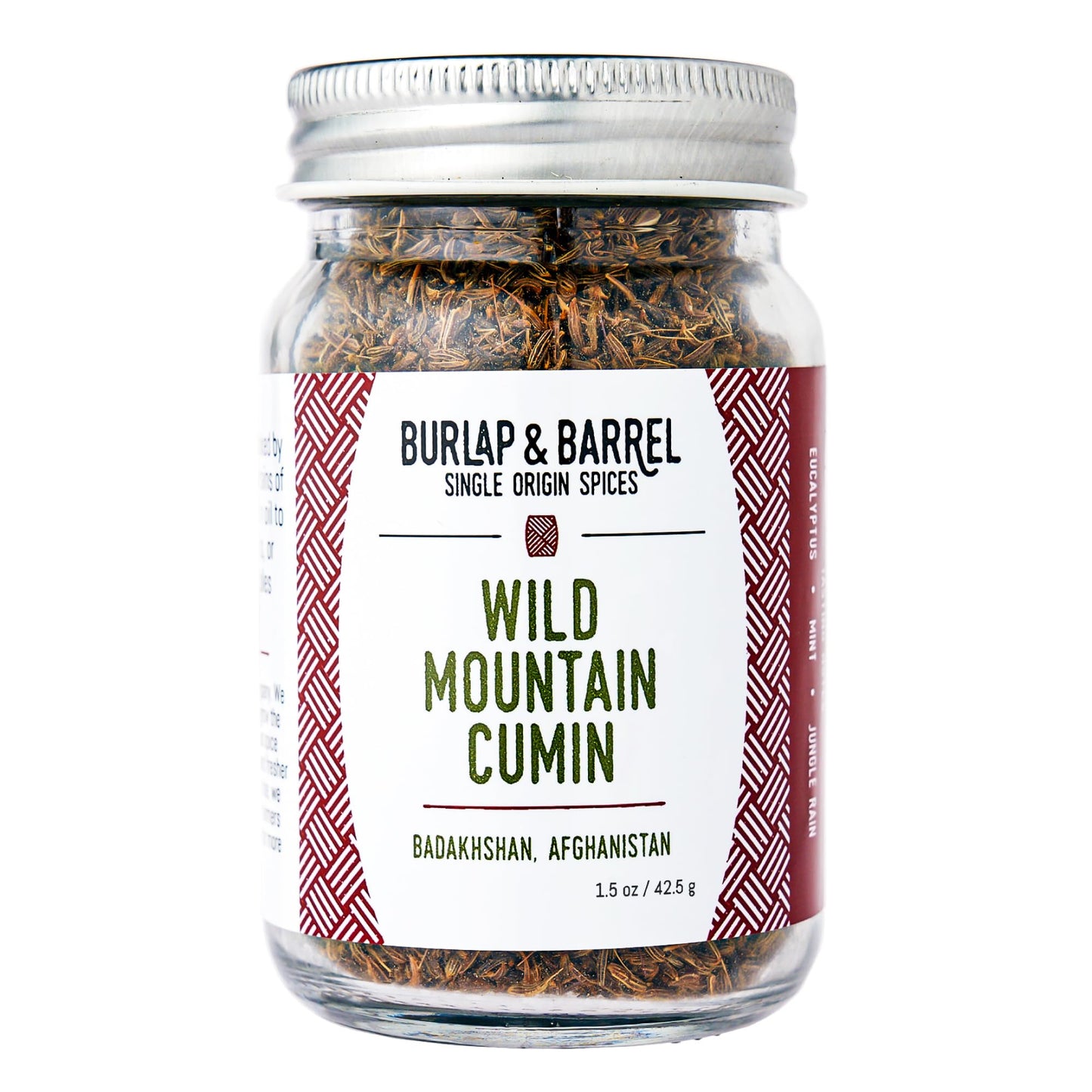 Burlap & Barrel Wild Mountain Cumin - Whole & Ground Cumin Seeds - 1.6oz Glass Jar