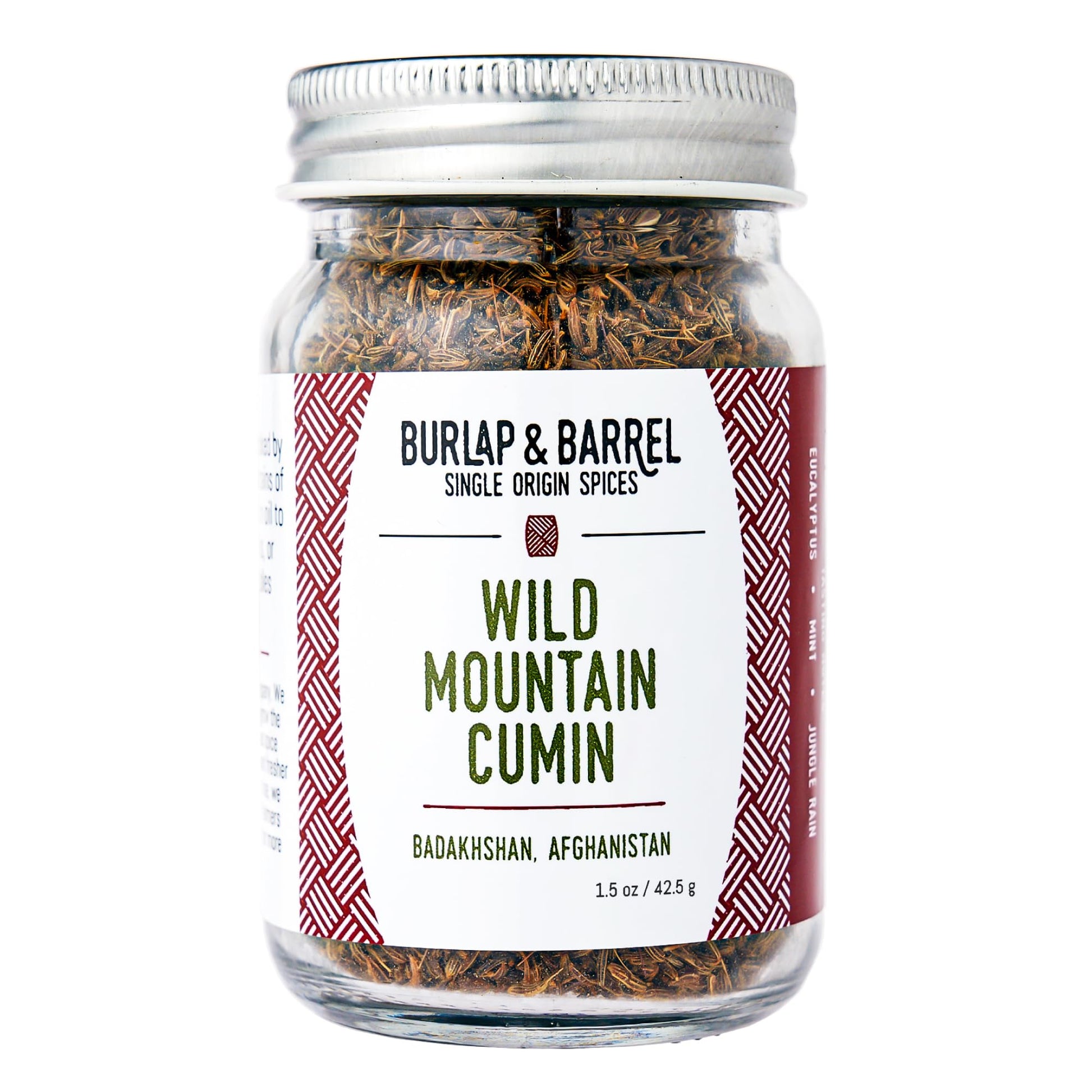 Burlap & Barrel Wild Mountain Cumin - Whole & Ground Cumin Seeds - 1.6oz Glass Jar