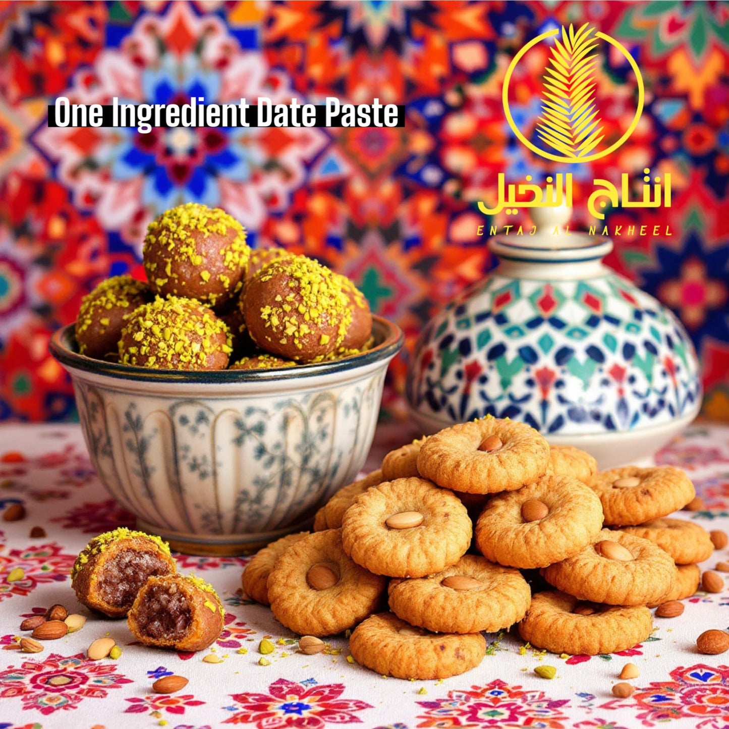 Entaj Al Nakheel Pitted Date Paste, 100% Pure, Non-GMO & Gluten-Free, 2.2 lbs (35 oz) – Great for Baking & Smoothies