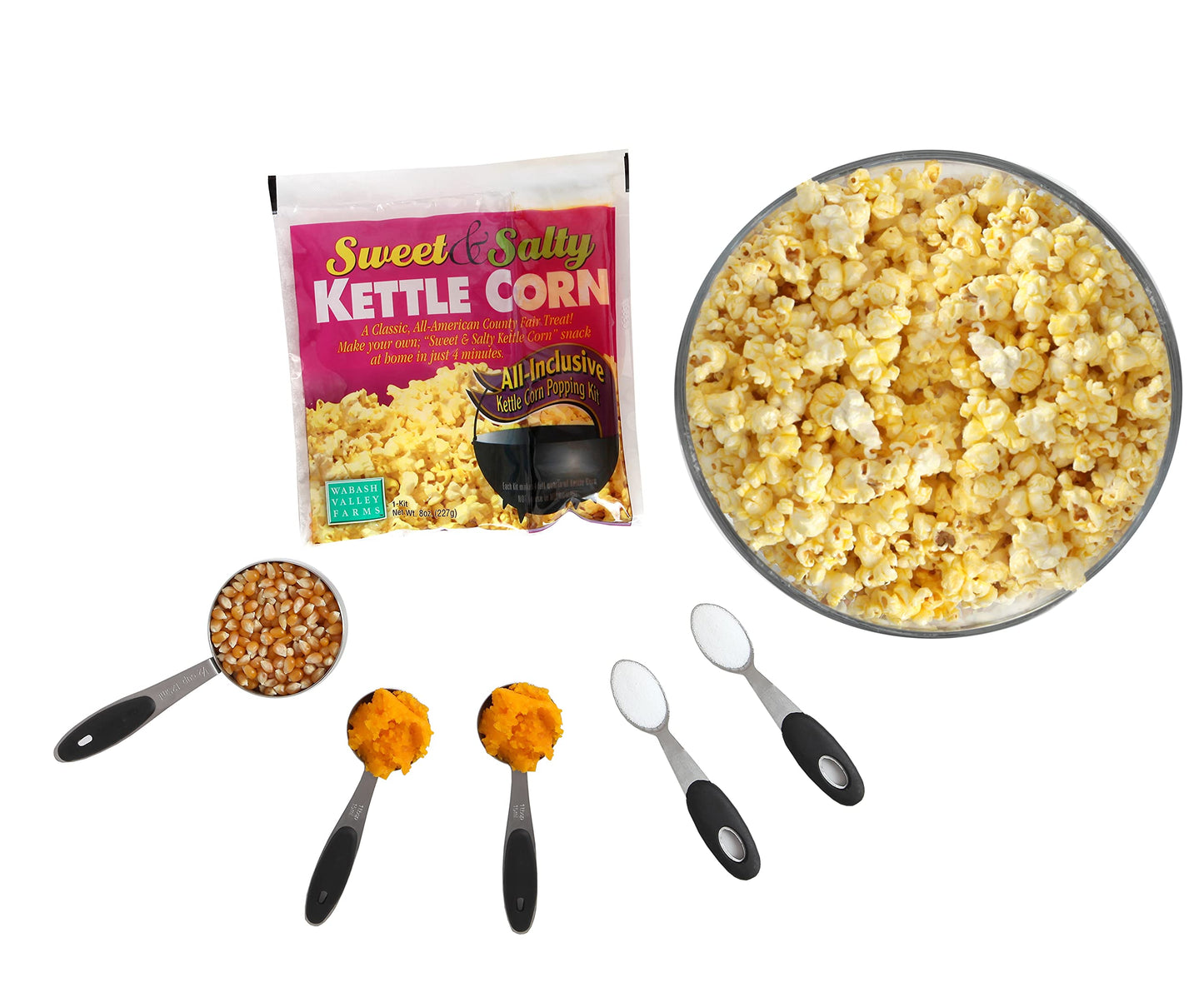 Wabash Valley Farms All In One Popcorn Kits -Sweet & Salty Kettle Corn, Popcorn Kernels For Popcorn Machine, Kernels, Popcorn Ki