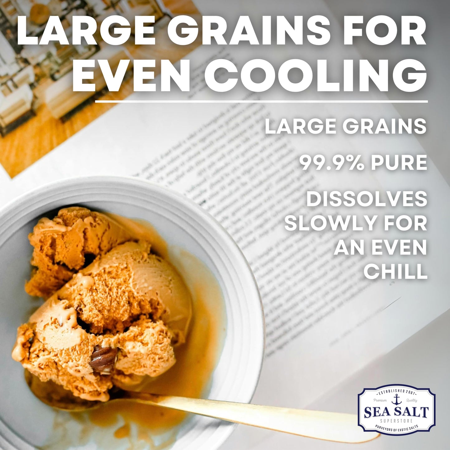 Rock Salt for Ice Cream Making  Universally Compatible Coarse and Non-Iodized Salt for All Ice Cream Maker  30 oz Bag