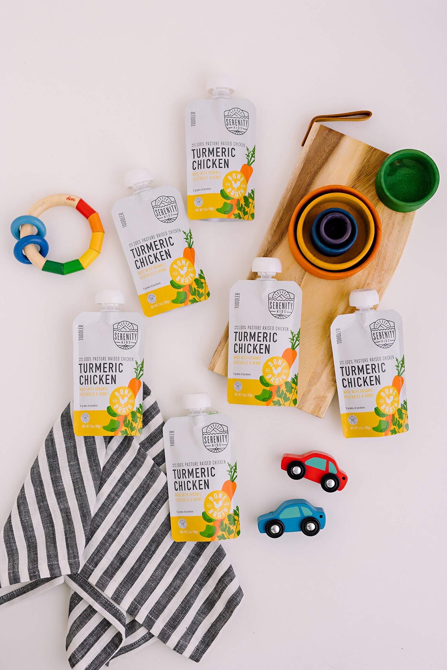 Serenity Kids Bone Broth Puree Made With Organic Veggies - Clean Label Project Purity Awarded Certified Organic Baby Food Pouche
