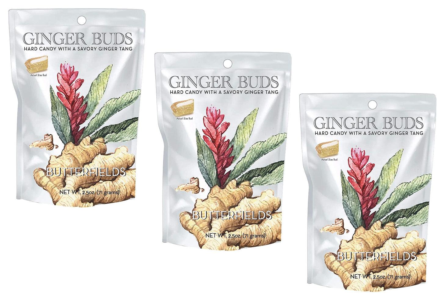 Butterfields Candy - Gourmet, Old-Fashioned GINGER Buds Hard Candy | Gluten Free | Made with 100% Real, Pure Cane Sugar | Handcr