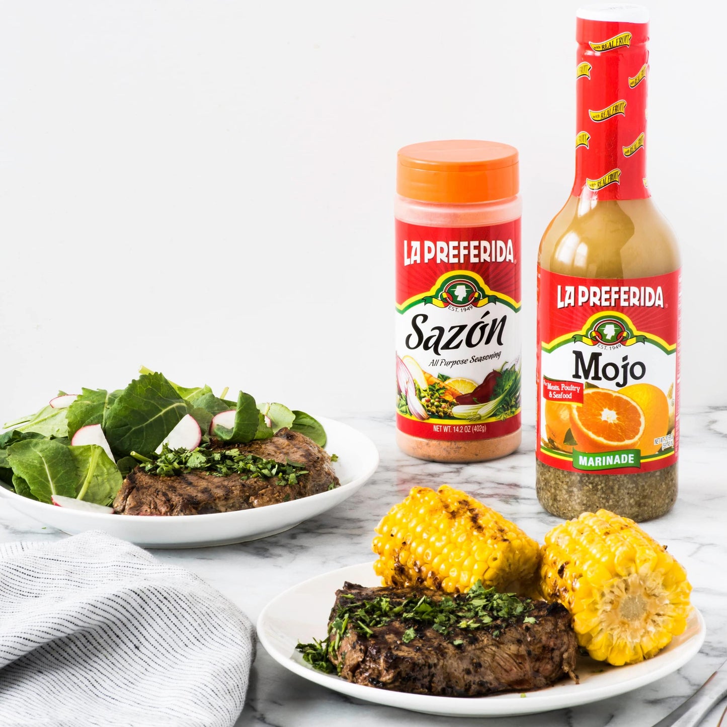 La Preferida Saz  N Seasoning - All-Purpose Mexican Spice Blend, Vegan, Bold Flavor Of Paprika, Garlic And Onion, One-Step Seaso