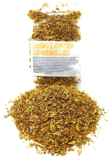 Dried, natural Sunflower Sprinkles from Germany | Net Weight: 0.52oz / 15g | Perfect addition to any salad, snack or smoothie bo
