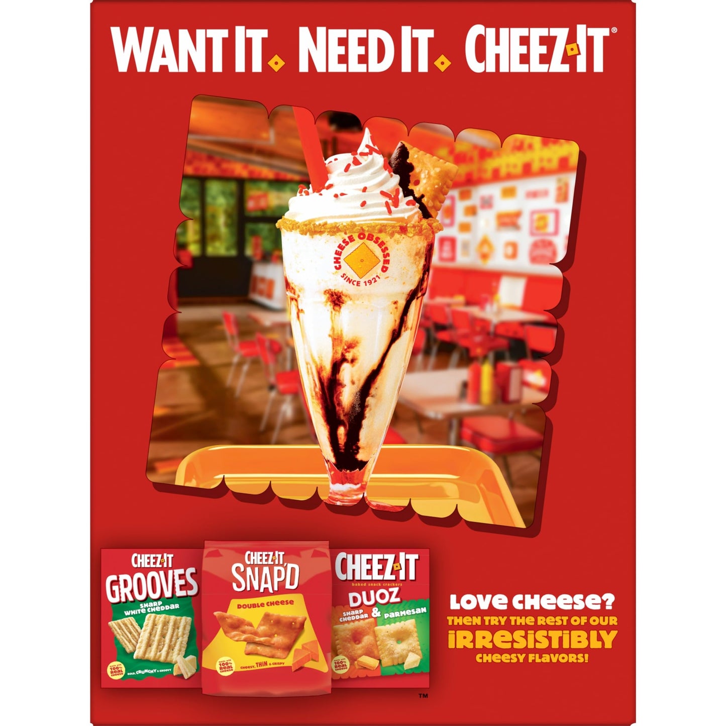 Cheez-It Cheese Crackers, Baked Snack Crackers, Lunch Snacks, Family Size, White Cheddar, 21oz Box (1 Box)