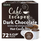Café Escapes Dark Chocolate Hot Cocoa K-Cup Pods, 72 Count (3 Boxes of 24 Pods), Black